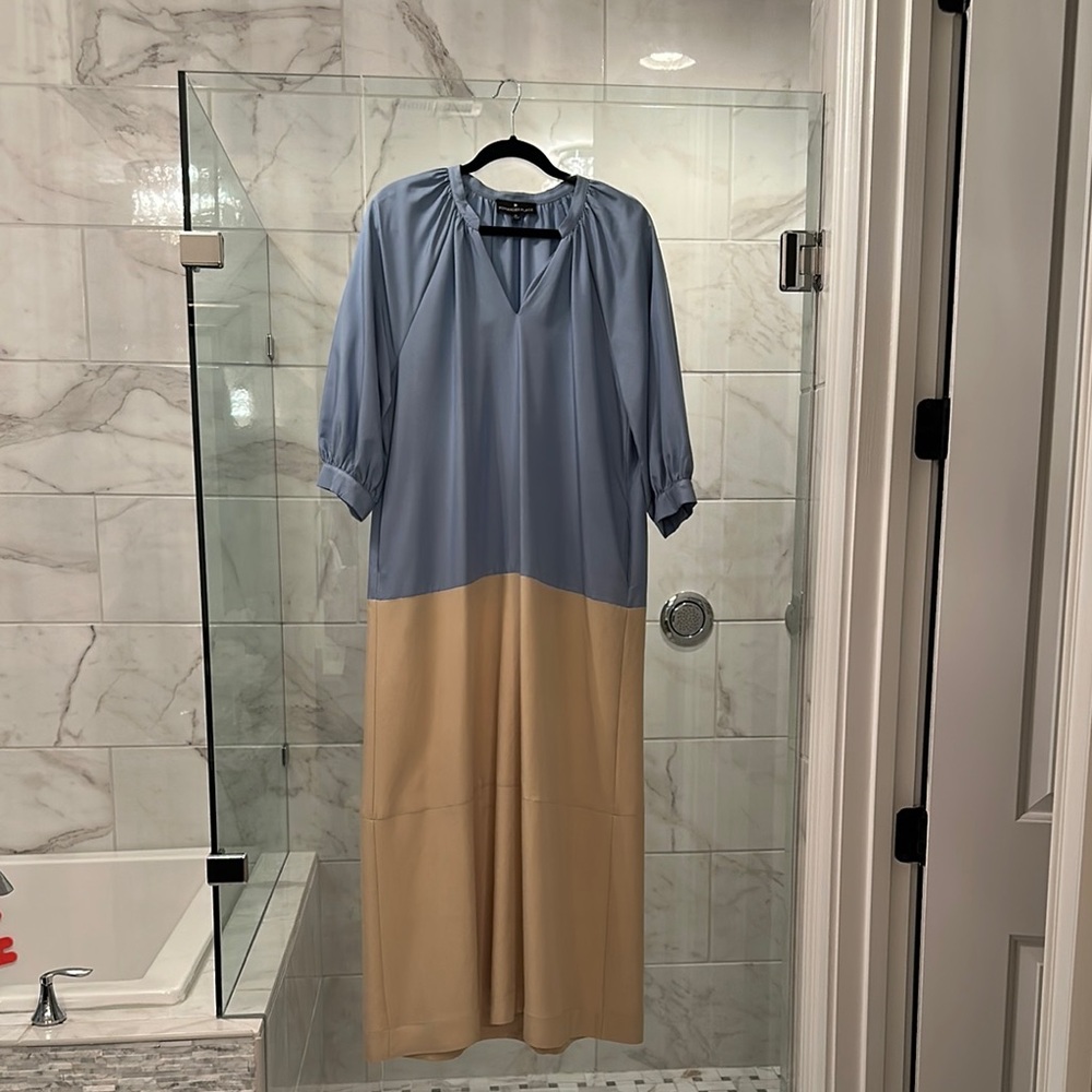 Pomander Place color block maxi dress